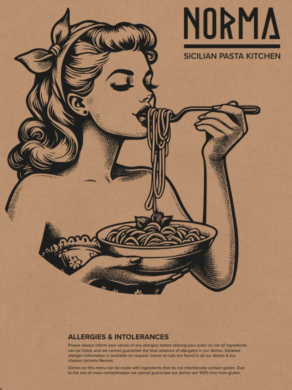 Fresh Sicilian pasta being made by hand